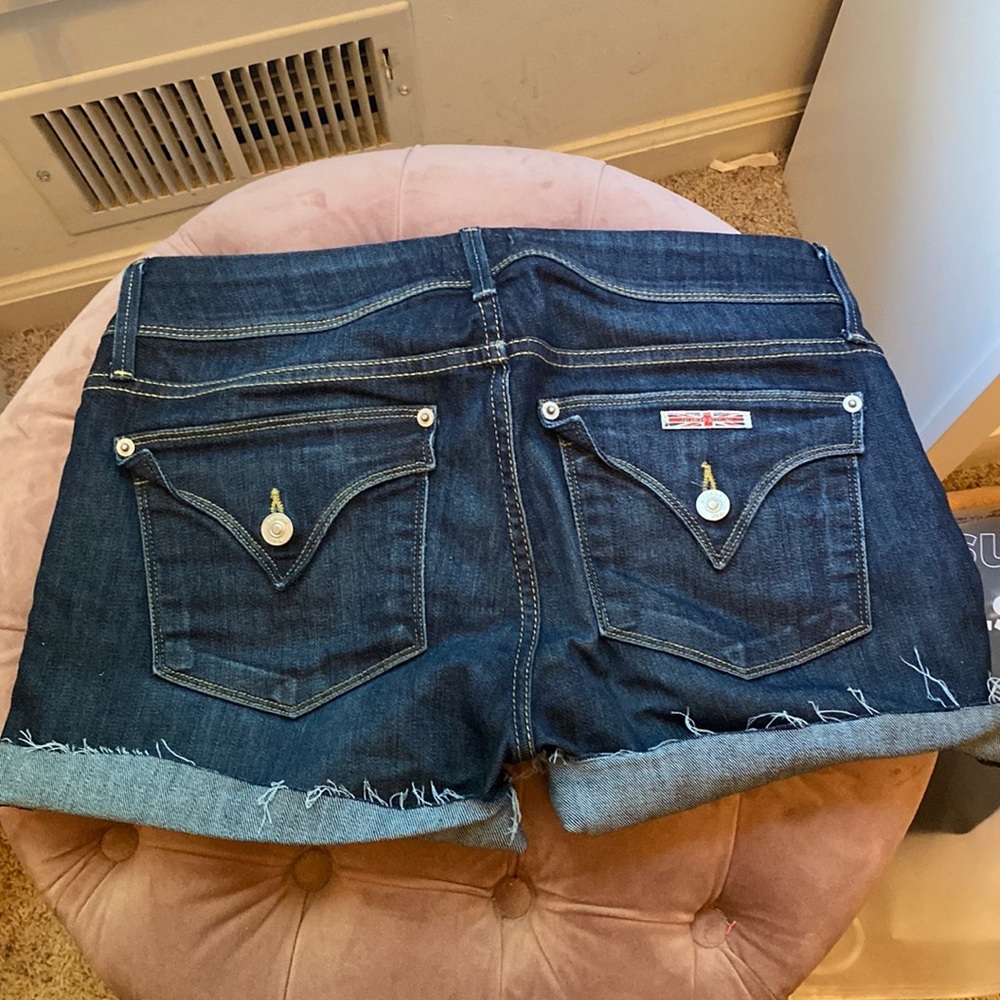 Hudson denim cutoff shorts dark blue wash 29